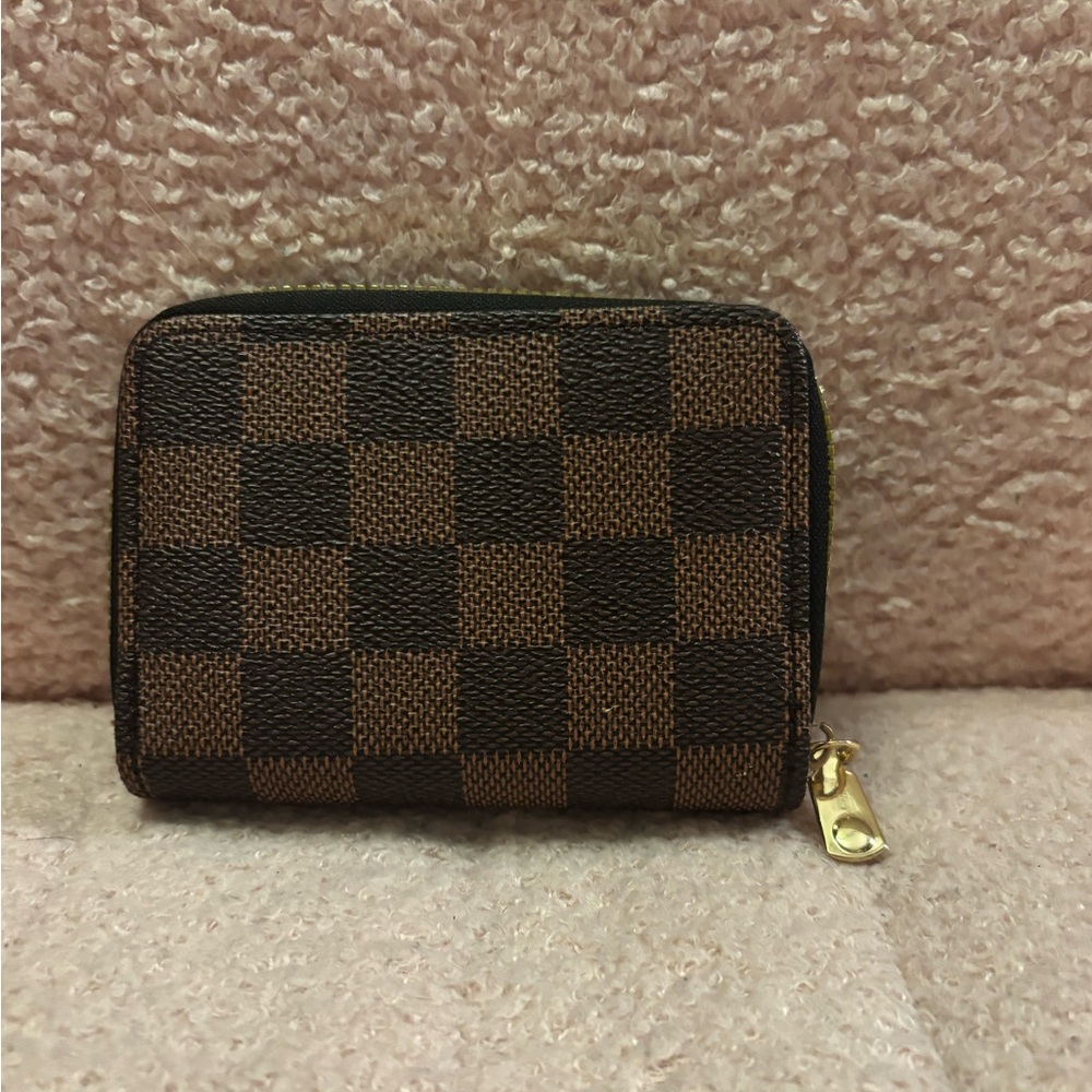 Checkered Brown Wallet